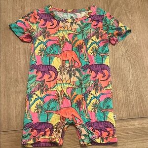 Colorful Dinosaur Print Kids Pajamas